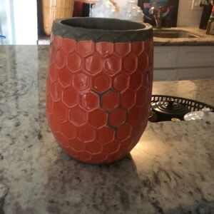 west elm orange medium size vase